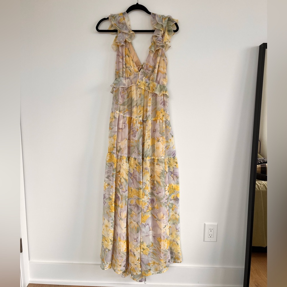 Floral ruffle maxi